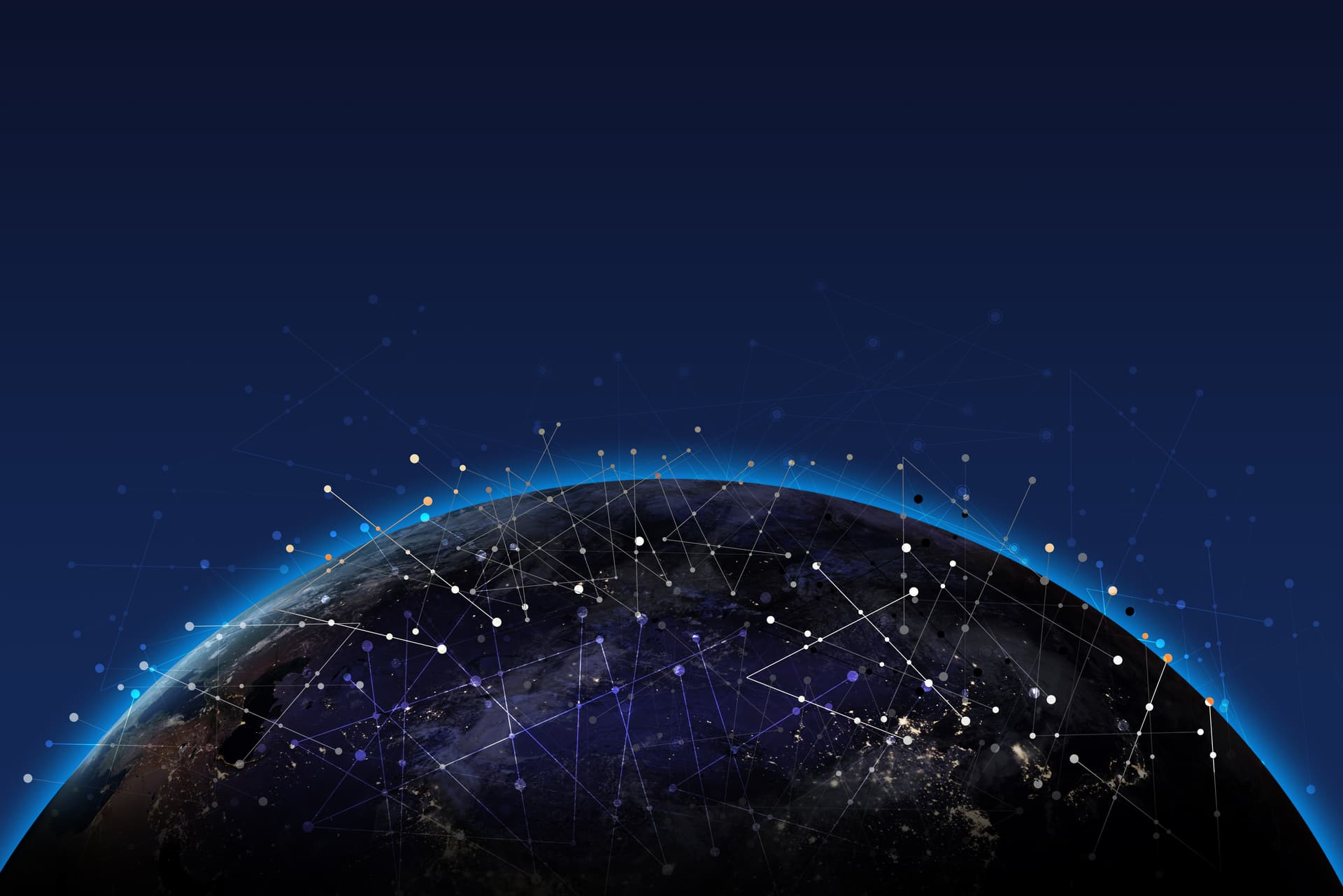 Connected global digital network representing SMBPulse AI, cloud, and web development services