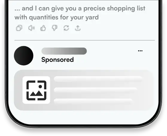 Sponsored recommendation shown inside a ChatGPT response