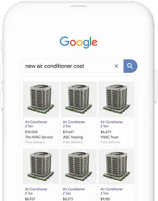 Mobile Google Shopping results for air conditioner products
