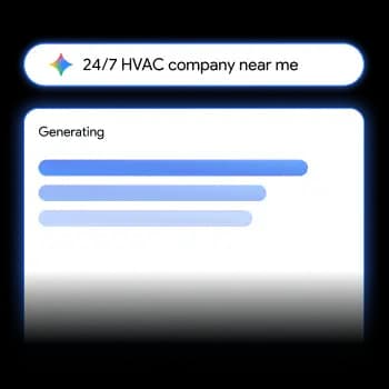 Google AI Overview generating a response for a 24/7 HVAC company near me search