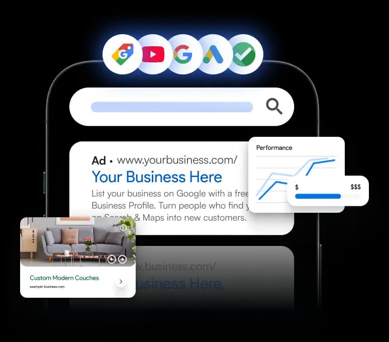 Google Ads ecosystem across Search, YouTube, Shopping, and performance reporting