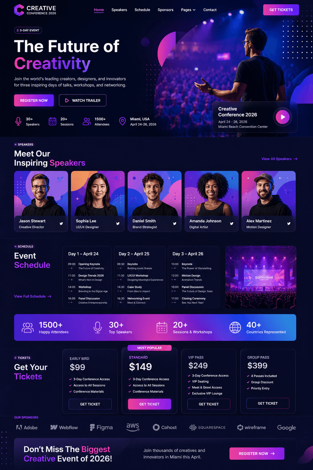 Creative conference website concept: Creative Conference 2026