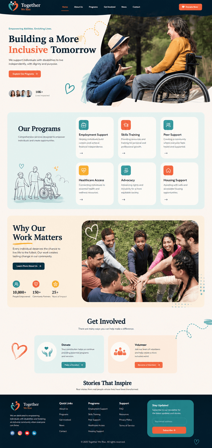Nonprofit website concept: Together We Rise