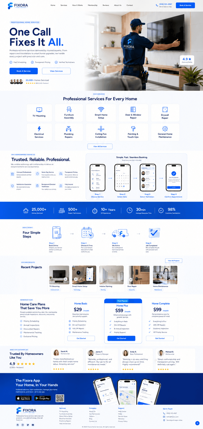 Handyman website concept: Fixora