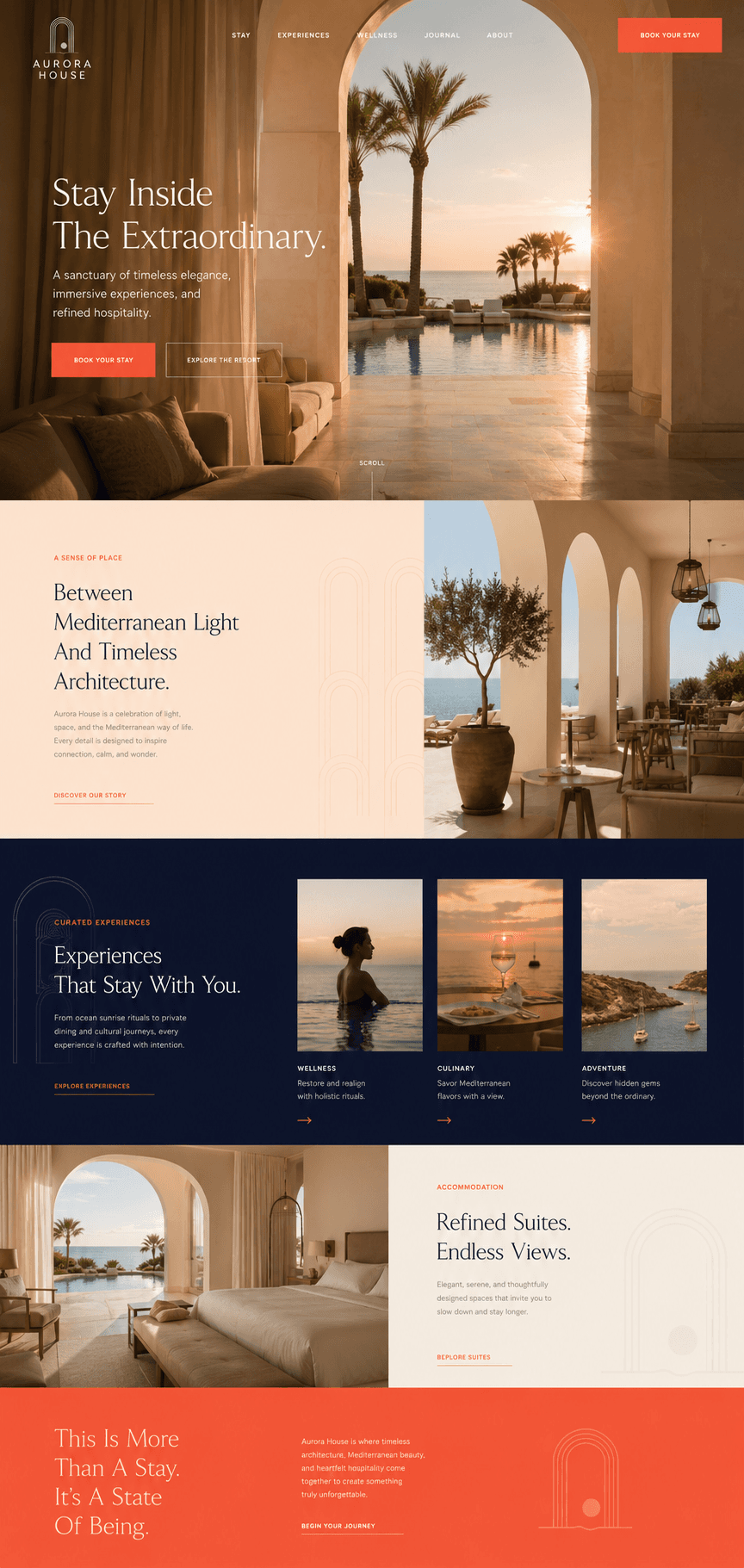 Hotel website concept: Aurora House